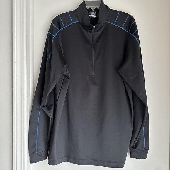 Nike‎ Pro Men’s XL Black Blue 1/4 Zip Jacket U.N.U.M - Picture 1 of 7